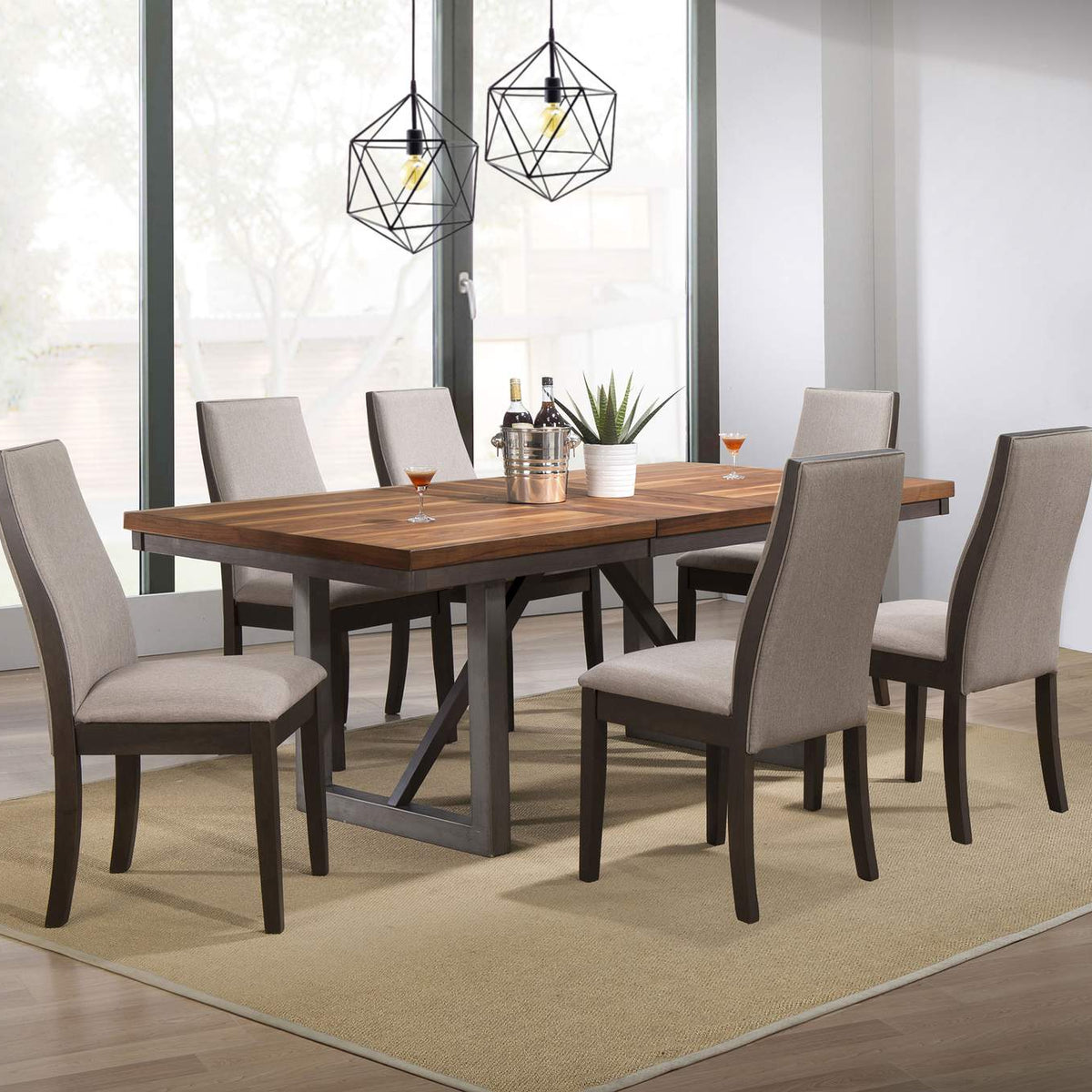 106583 Spring Creek Upholstered Dining Chair Taupe (Set of 2)
