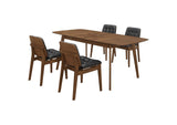 106591-S5K Redbridge Rectangular 5-piece Dining Set Natural Walnut