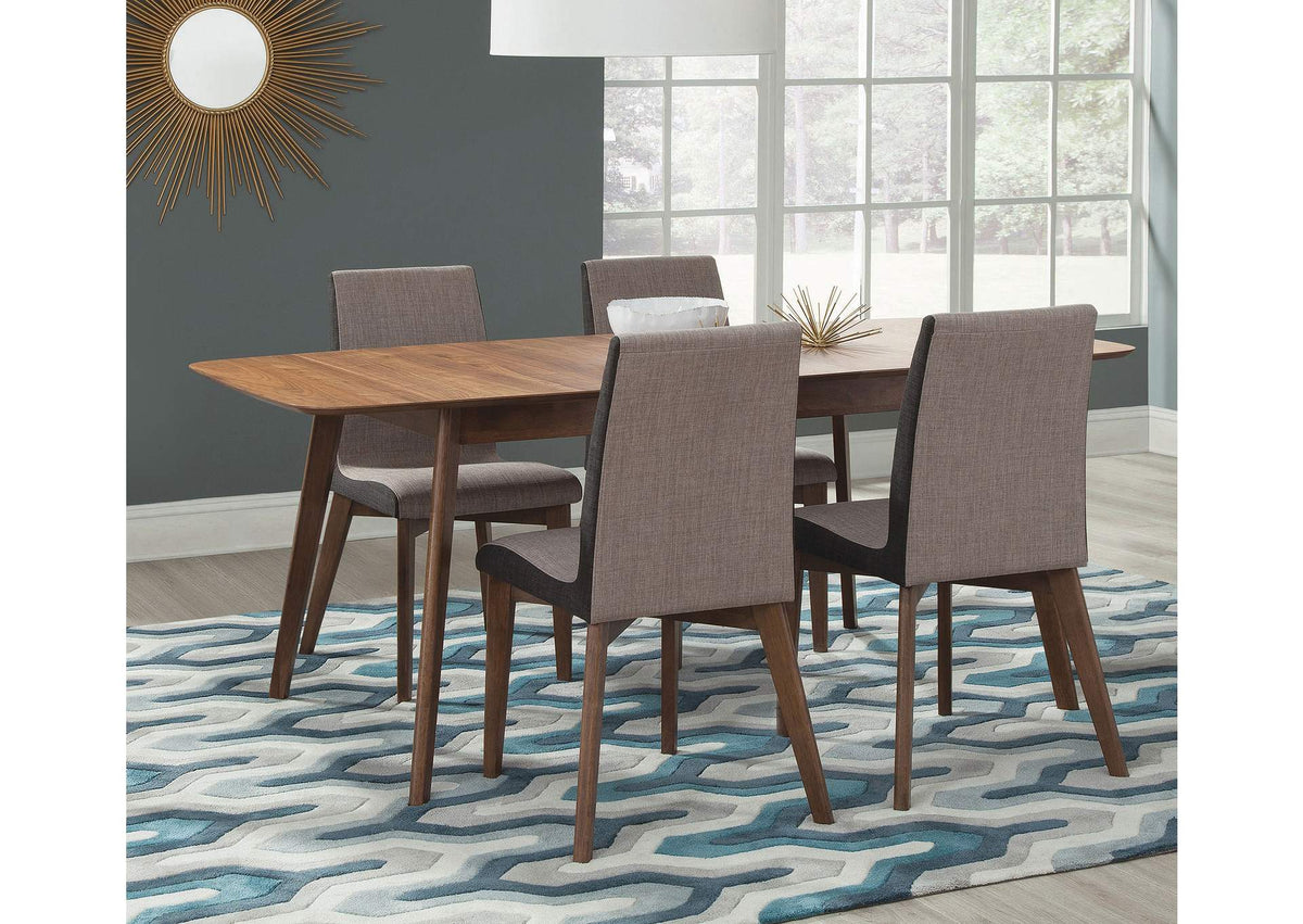 Redbridge 5-piece Rectangular Dining Set Natural Walnut