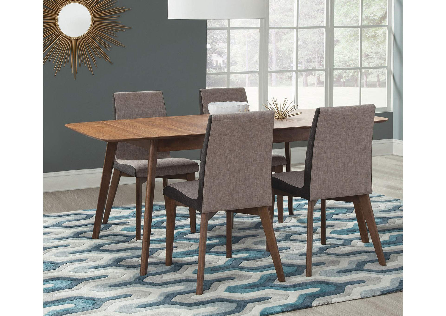 Redbridge 5-piece Rectangular Dining Set Natural Walnut