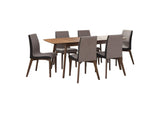 106591-S7 Redbridge 7-piece Rectangular Dining Set Natural Walnut
