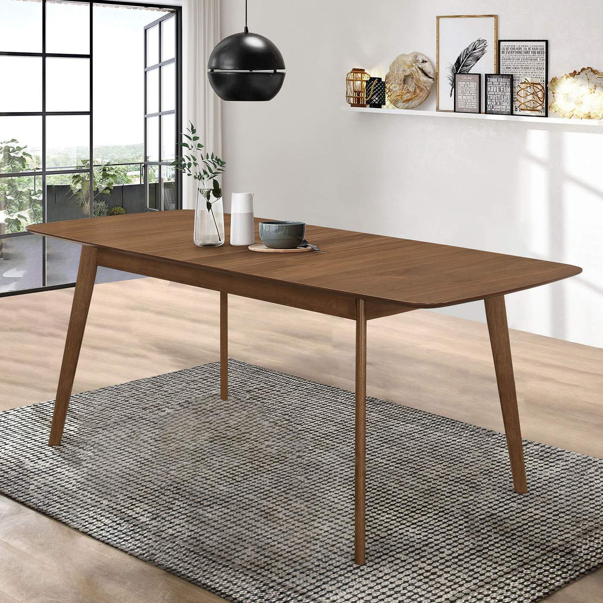 106591 Redbridge 75-inch Extension Leaf Dining Table Natural Walnut