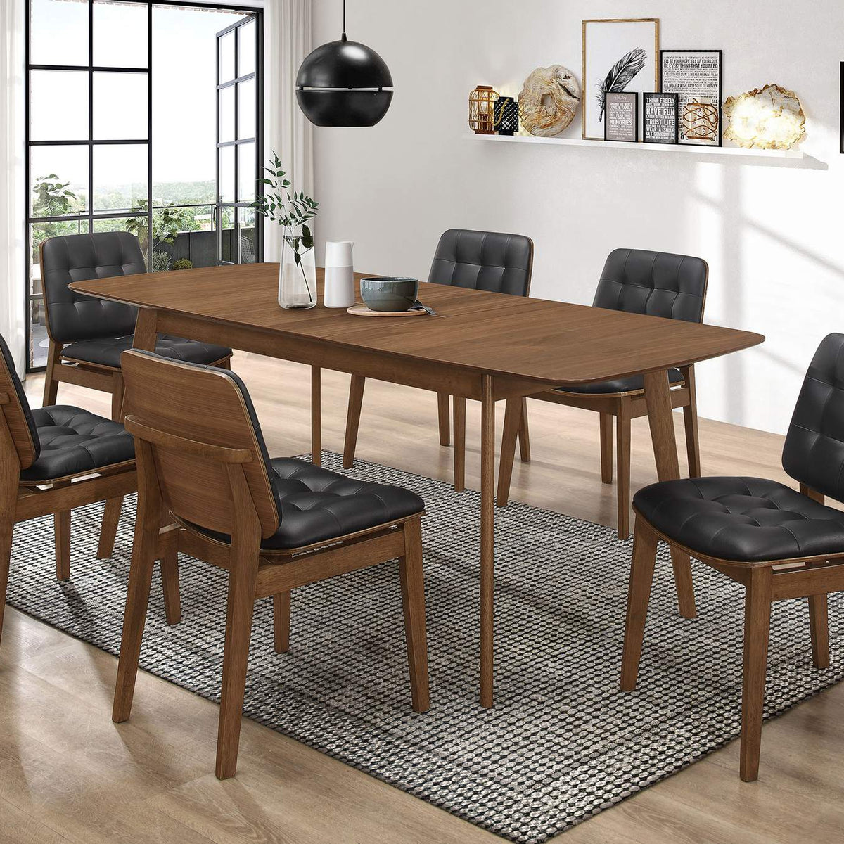 106591 Redbridge 75-inch Extension Leaf Dining Table Natural Walnut