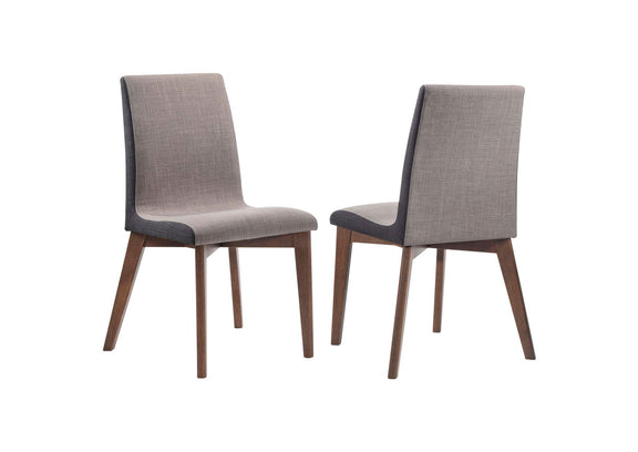 106592 Redbridge Upholstered Dining Side Chair Walnut (Set of 2)