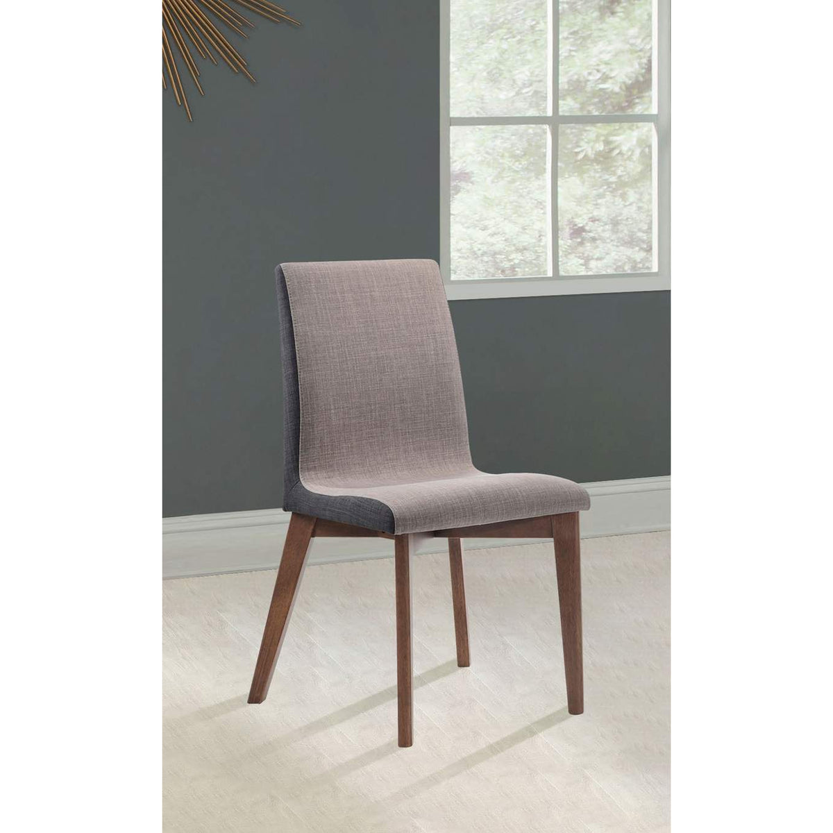 106592 Redbridge Upholstered Dining Side Chair Walnut (Set of 2)
