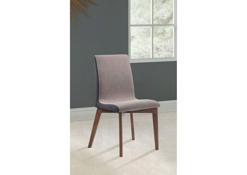 106592 Redbridge Upholstered Dining Side Chair Walnut (Set of 2)