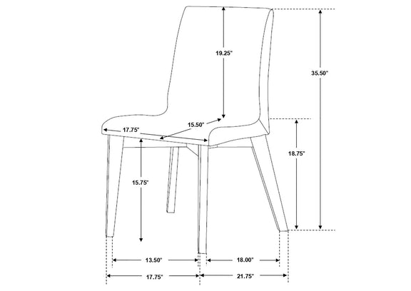 106592 Redbridge Upholstered Dining Side Chair Walnut (Set of 2)