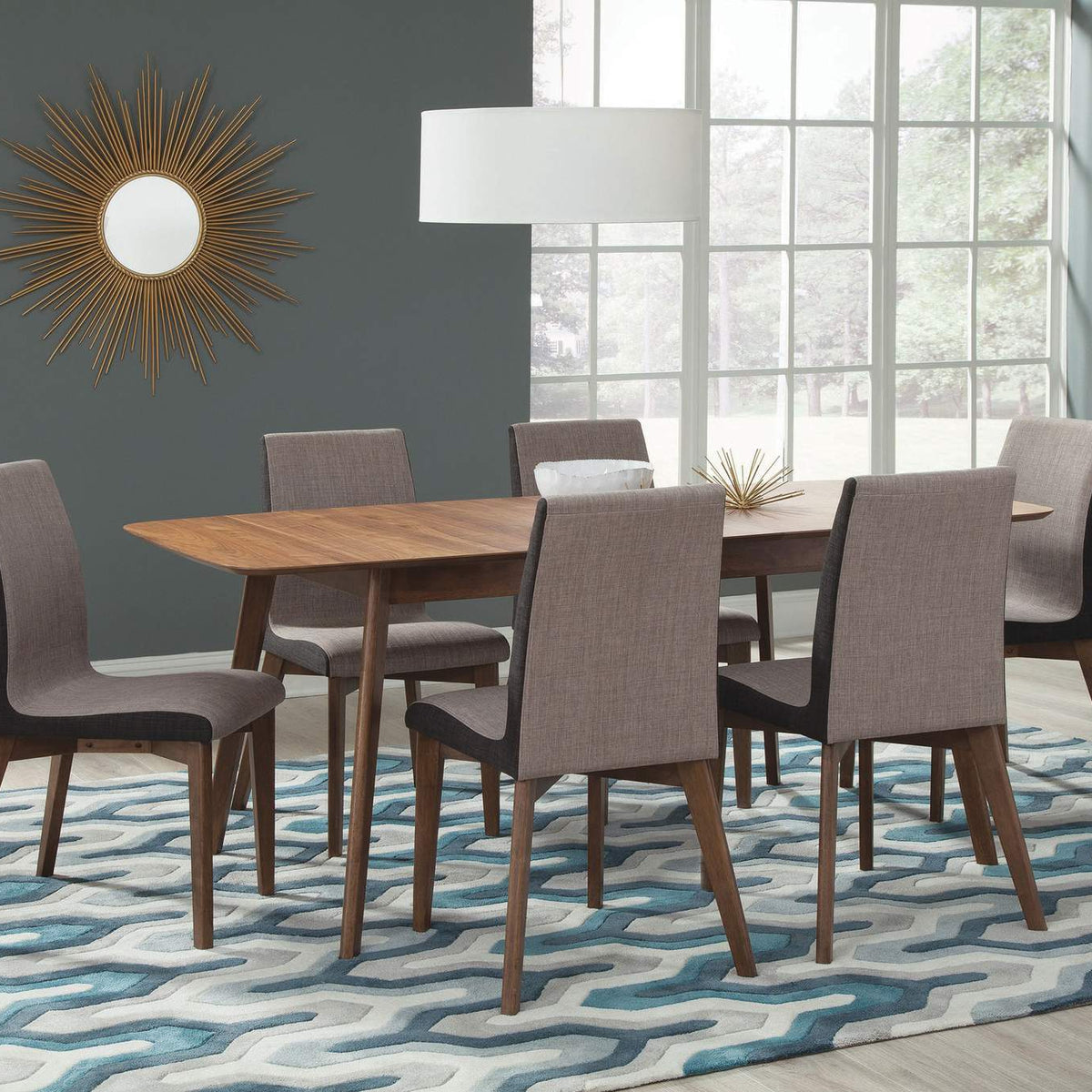106592 Redbridge Upholstered Dining Side Chair Walnut (Set of 2)
