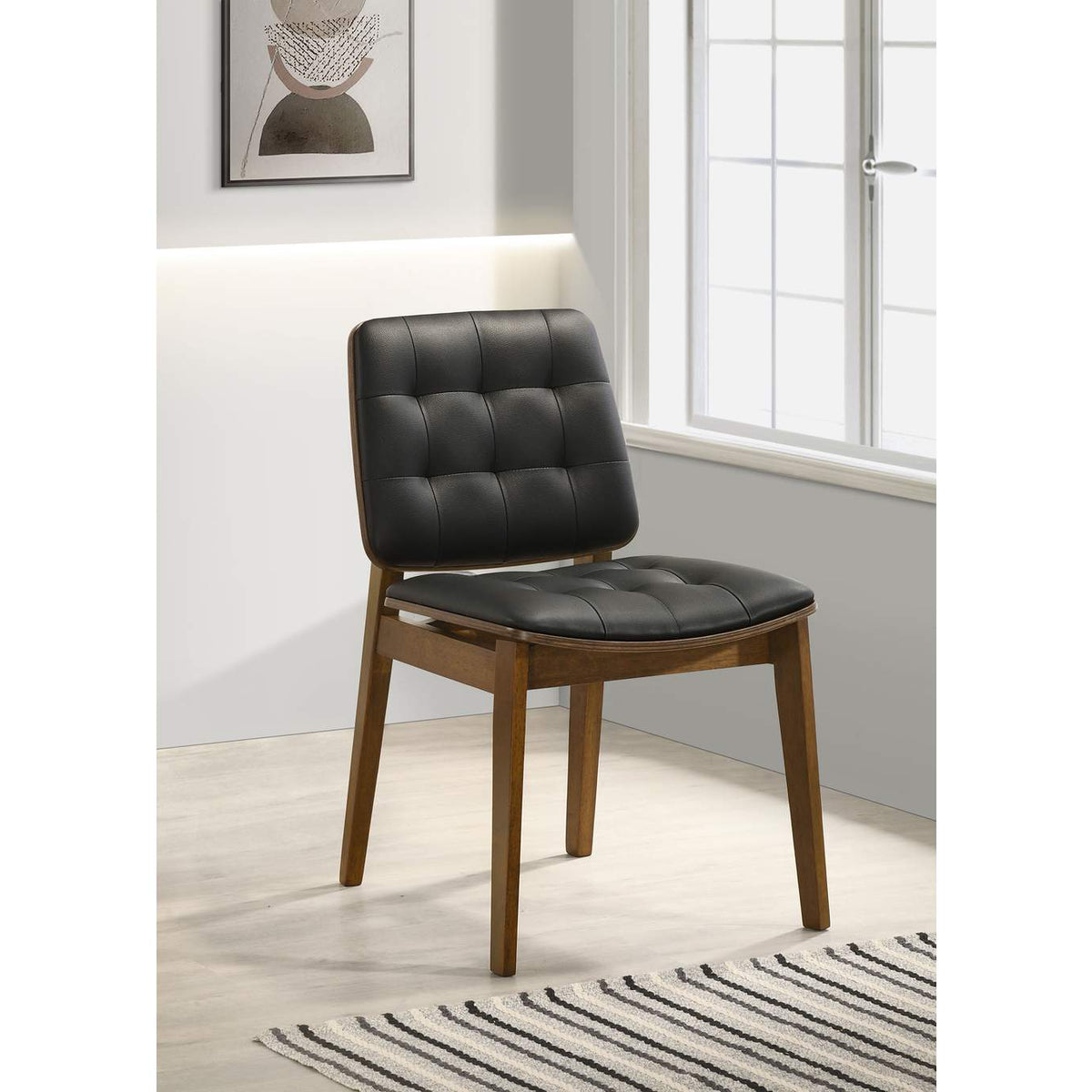 106596 Redbridge Upholstered Dining Side Chair Walnut (Set of 2)