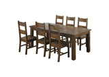 107041-S7 Coleman 7-piece Rectangular Dining Set Rustic Golden Brown