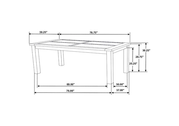 107041 Coleman Rectangular 79-inch Dining Table Rustic Golden Brown