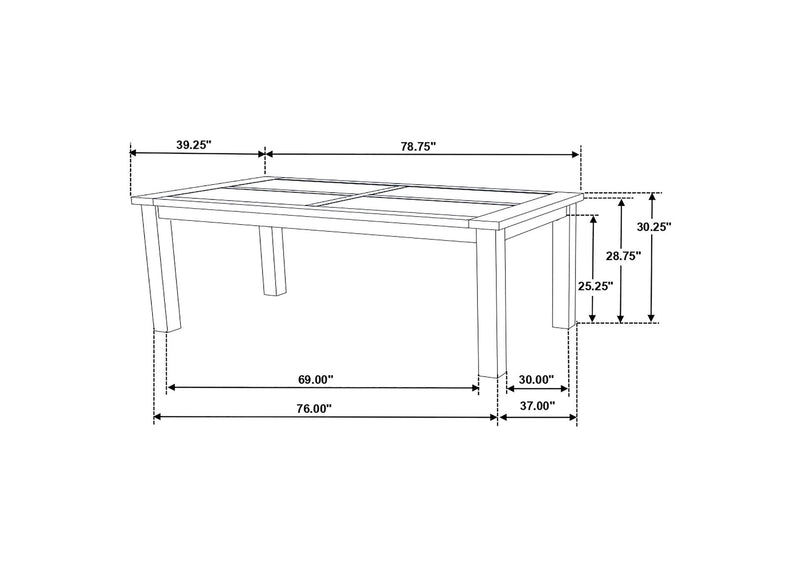 107041 Coleman Rectangular 79-inch Dining Table Rustic Golden Brown