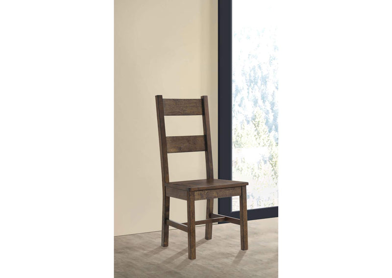107042 Coleman Dining Side Chair Rustic Golden Brown (Set of 2)