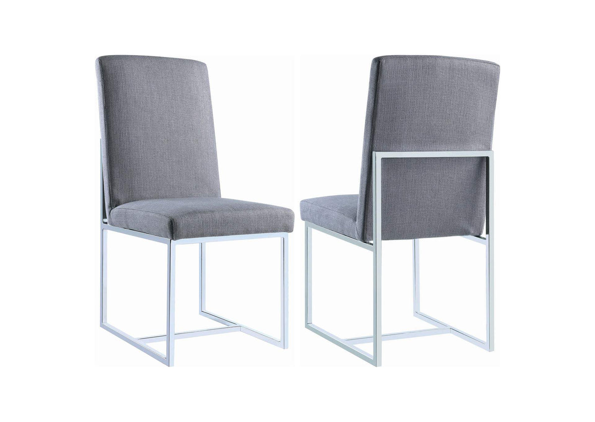 107143 Mackinnon Upholstered Dining Side Chair Grey (Set of 2)