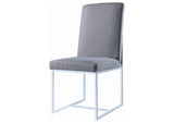 107143 Mackinnon Upholstered Dining Side Chair Grey (Set of 2)