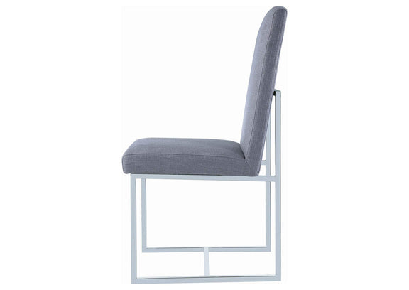 107143 Mackinnon Upholstered Dining Side Chair Grey (Set of 2)