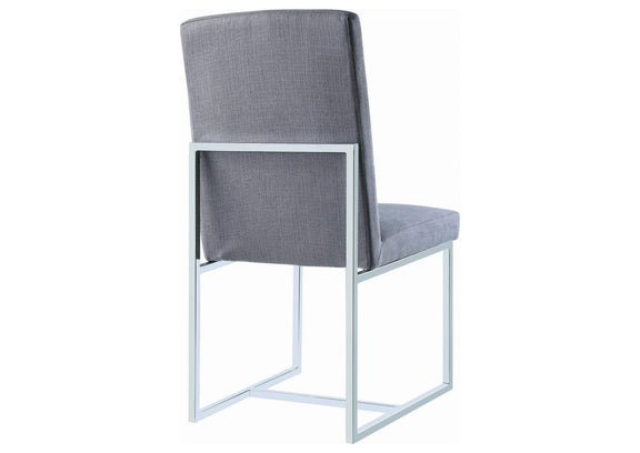 107143 Mackinnon Upholstered Dining Side Chair Grey (Set of 2)
