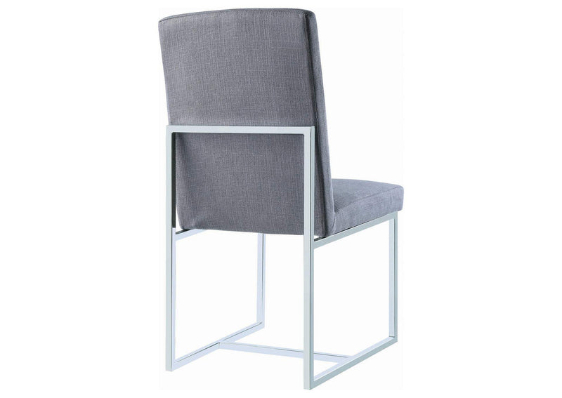 107143 Mackinnon Upholstered Dining Side Chair Grey (Set of 2)