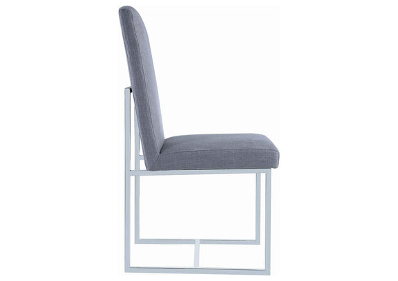 107143 Mackinnon Upholstered Dining Side Chair Grey (Set of 2)