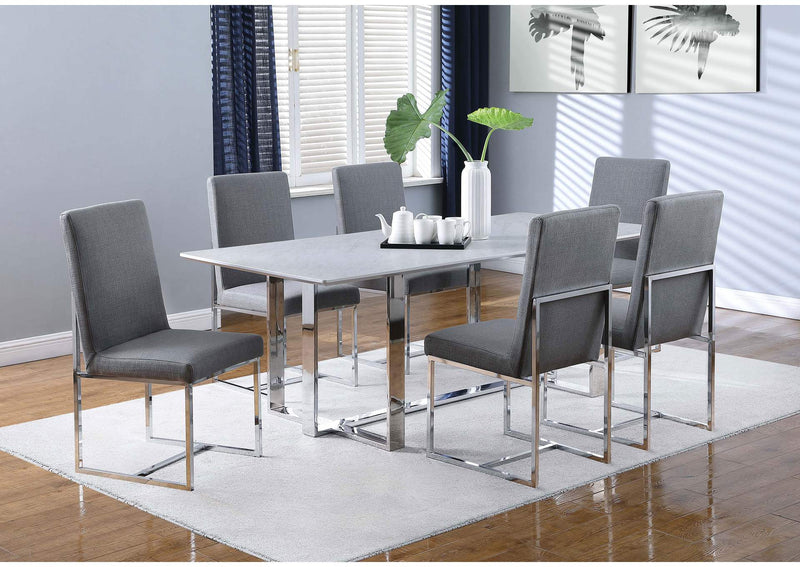 107143 Mackinnon Upholstered Dining Side Chair Grey (Set of 2)