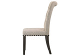 107286 Alana Upholstered Dining Side Chair Beige Smokey Black (Set of 2)