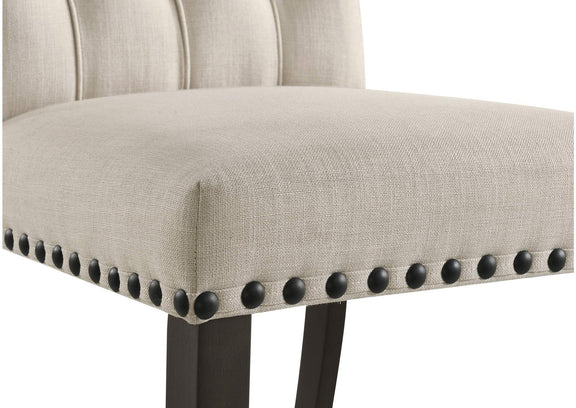 107286 Alana Upholstered Dining Side Chair Beige Smokey Black (Set of 2)