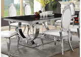 107871 Antoine Rectangular 95-inch Glass Top Dining Table Black