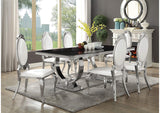 107871 Antoine Rectangular 95-inch Glass Top Dining Table Black