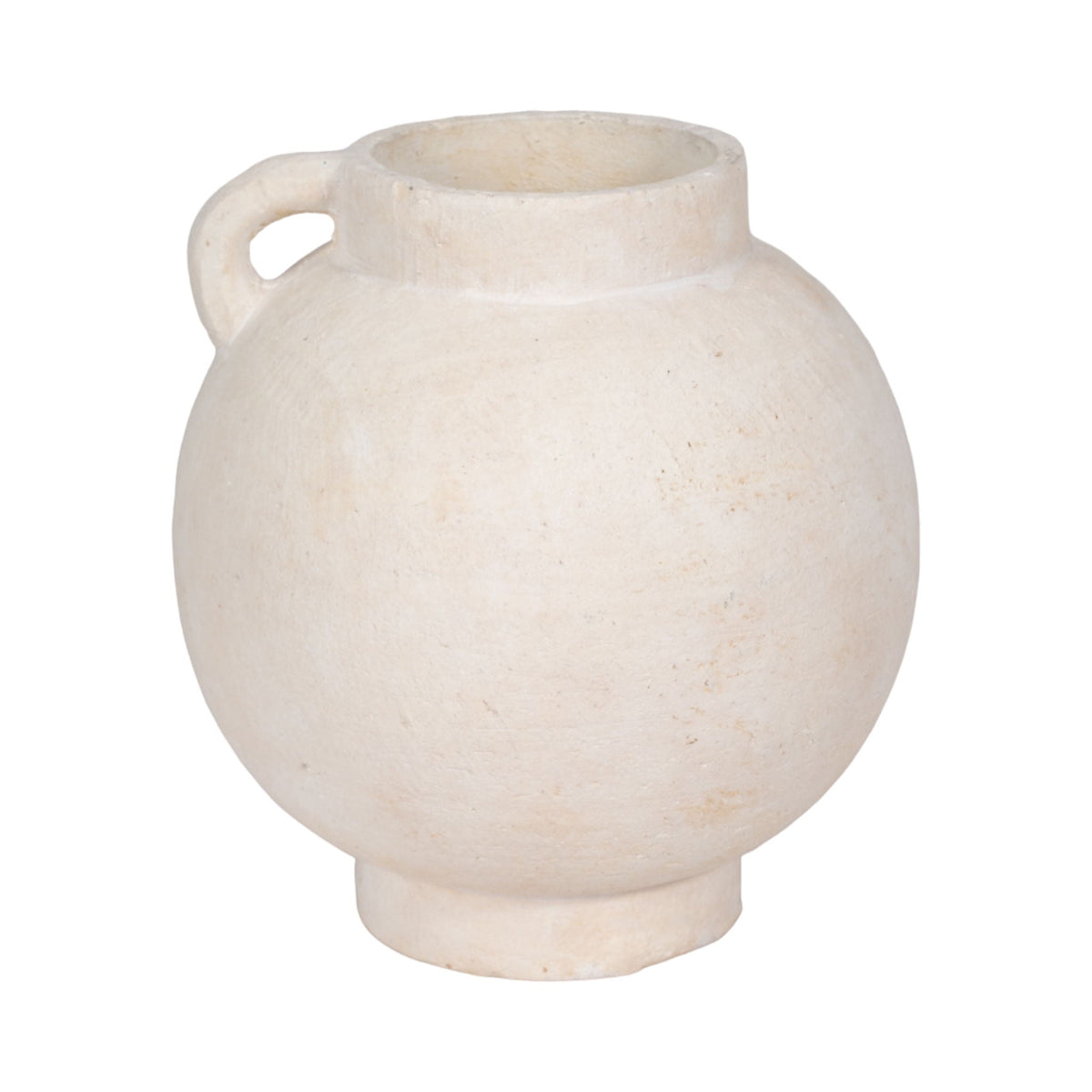 12" Bulbous Jug With Handle - White