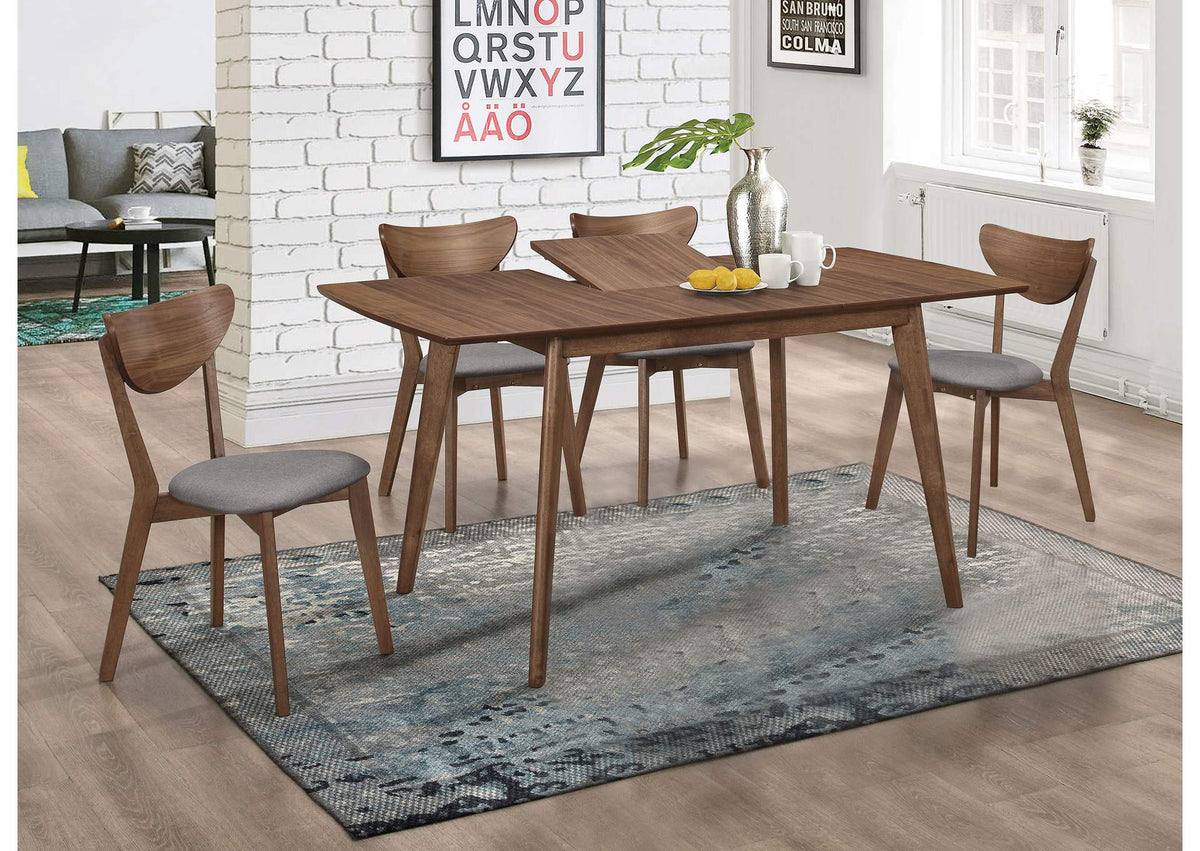 Alfredo 5-piece Butterfly Leaf Dining Set Natural Walnut