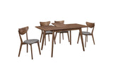 108080-S5 Alfredo 5-piece Butterfly Leaf Dining Set Natural Walnut