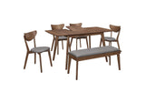 108080-S6 Alfredo 6-piece Butterfly Leaf Dining Set Natural Walnut