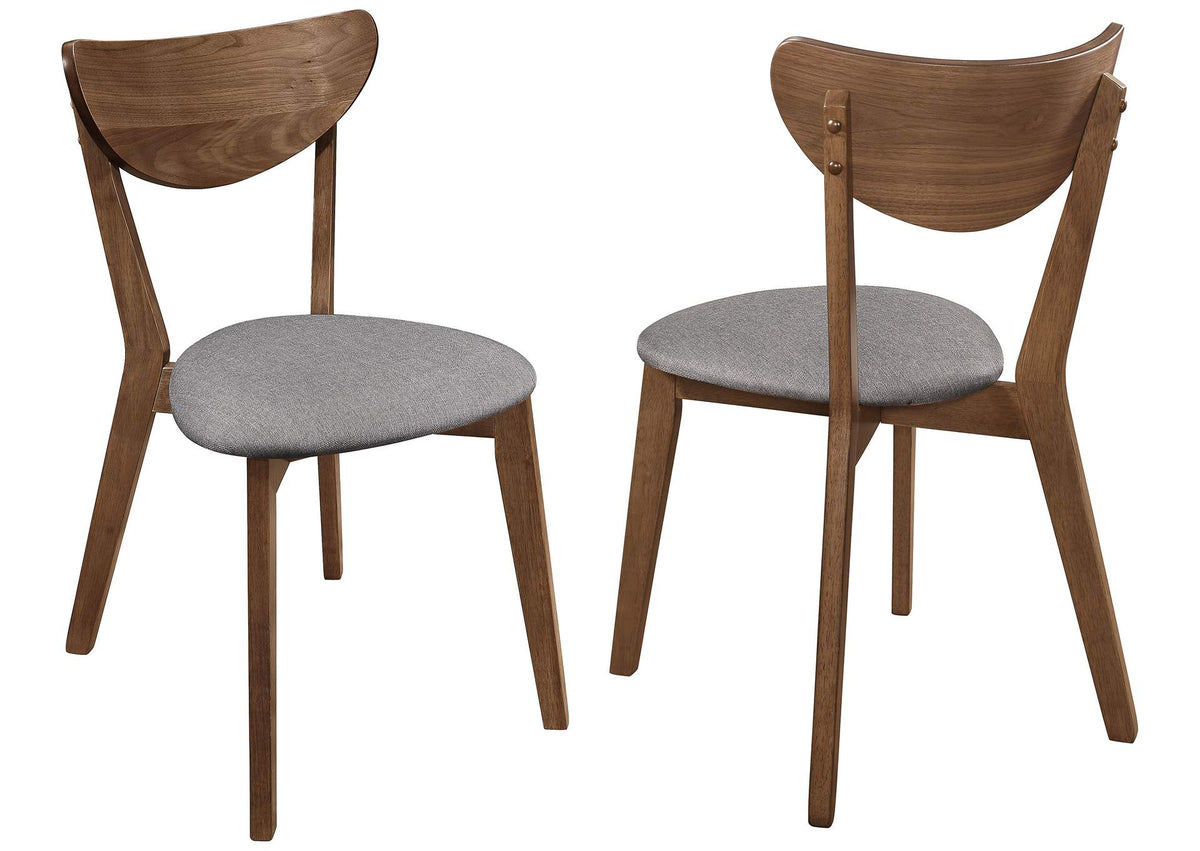 108082 Alfredo Dining Side Chair Grey and Natural Walnut (Set of 2)
