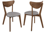 108082 Alfredo Dining Side Chair Grey and Natural Walnut (Set of 2)
