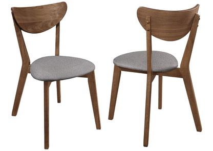108082 Alfredo Dining Side Chair Grey and Natural Walnut (Set of 2)