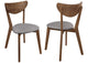 108082 Alfredo Dining Side Chair Grey and Natural Walnut (Set of 2)