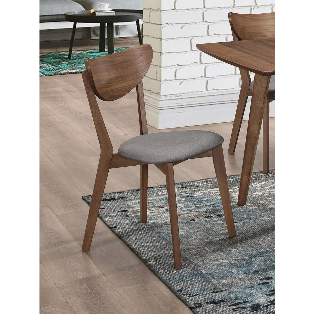 108082 Alfredo Dining Side Chair Grey and Natural Walnut (Set of 2)