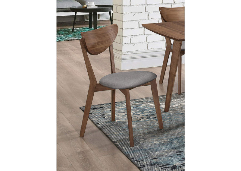 108082 Alfredo Dining Side Chair Grey and Natural Walnut (Set of 2)