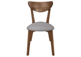 108082 Alfredo Dining Side Chair Grey and Natural Walnut (Set of 2)
