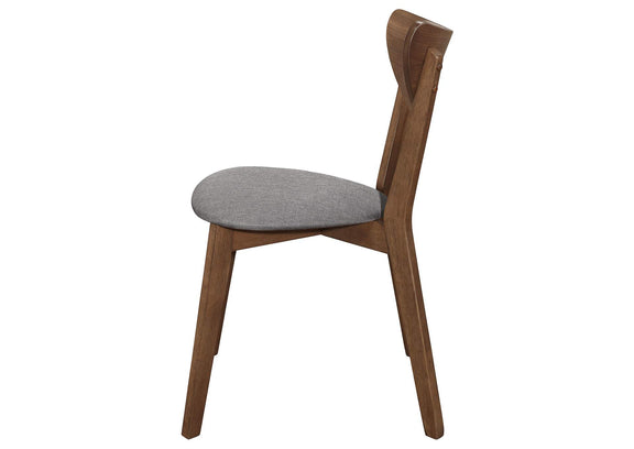 108082 Alfredo Dining Side Chair Grey and Natural Walnut (Set of 2)
