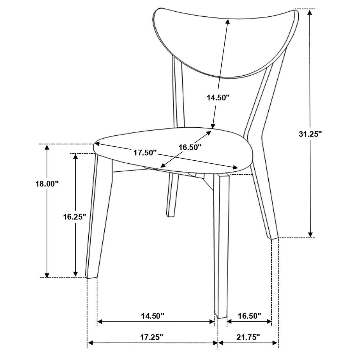 108082 Alfredo Dining Side Chair Grey and Natural Walnut (Set of 2)