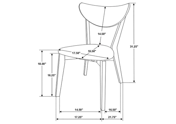108082 Alfredo Dining Side Chair Grey and Natural Walnut (Set of 2)