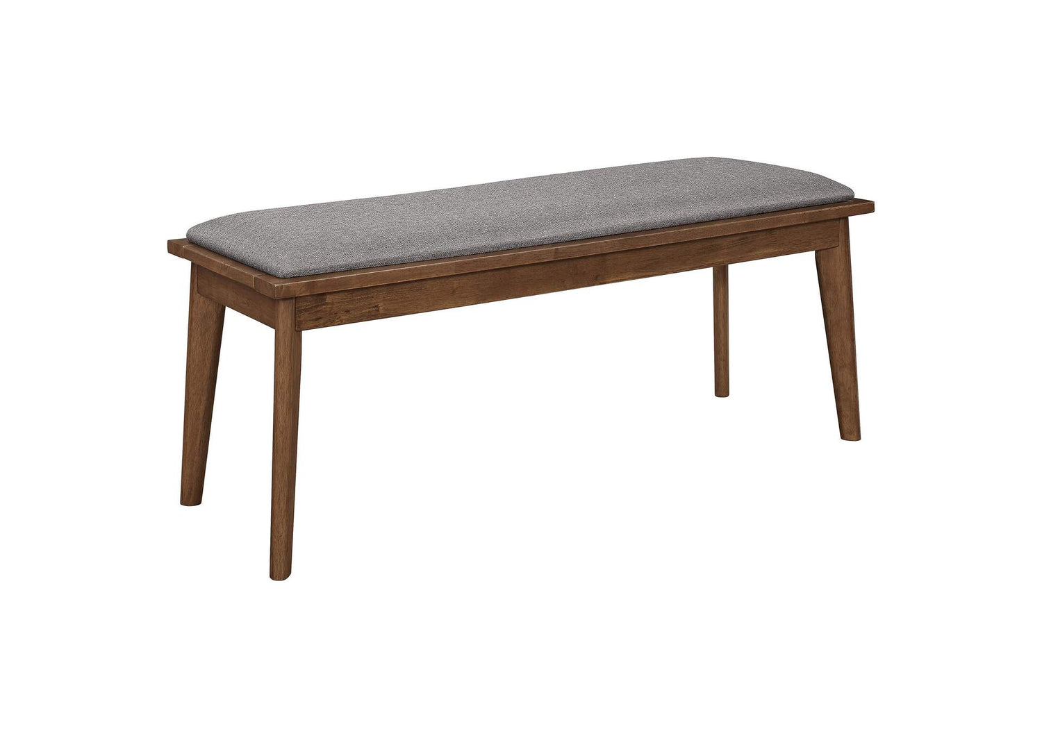 108083 Alfredo Upholstered Dining Bench Grey and Natural Walnut