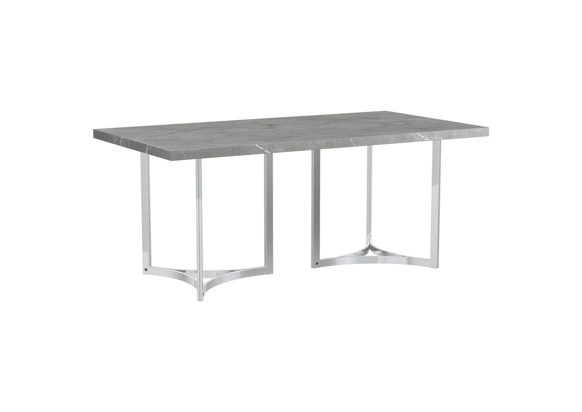 108121 Sterling 72-inch Rectangular Dining Table Grey Faux Marble