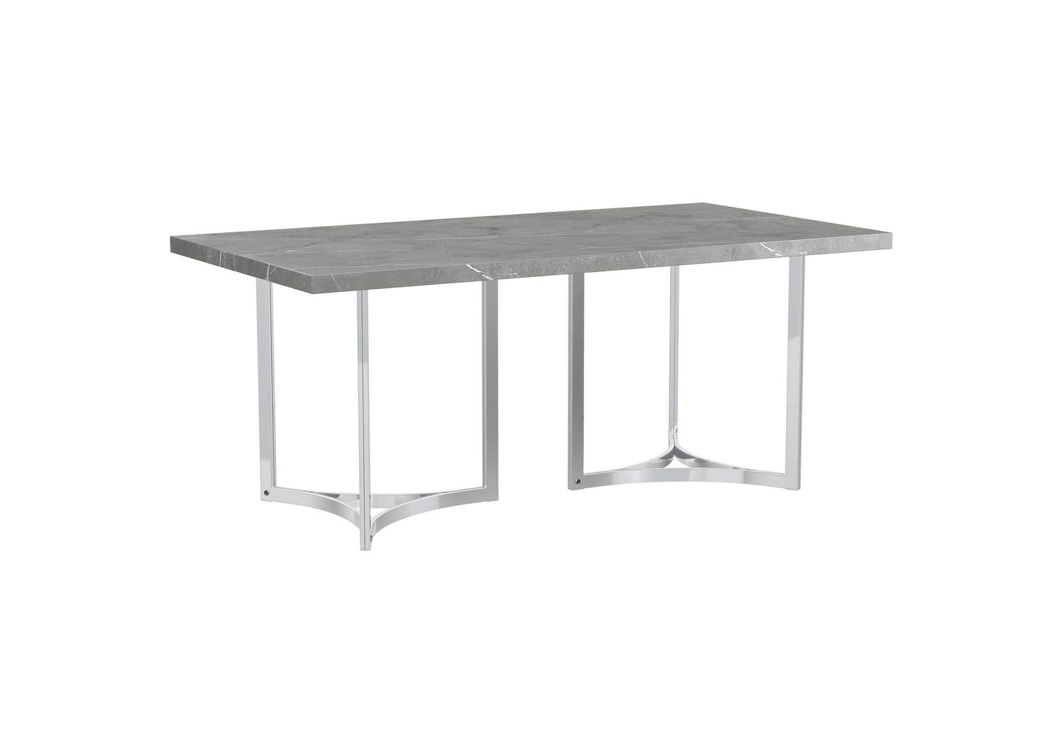 108121 Sterling 72-inch Rectangular Dining Table Grey Faux Marble