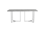 108121 Sterling 72-inch Rectangular Dining Table Grey Faux Marble