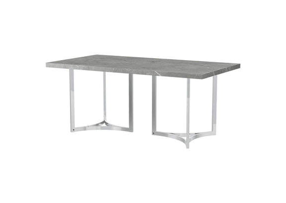 108121 Sterling 72-inch Rectangular Dining Table Grey Faux Marble
