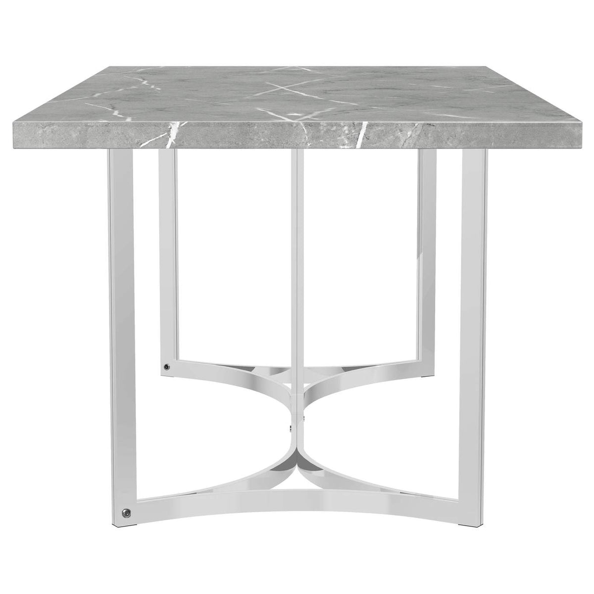 108121 Sterling 72-inch Rectangular Dining Table Grey Faux Marble
