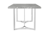 108121 Sterling 72-inch Rectangular Dining Table Grey Faux Marble