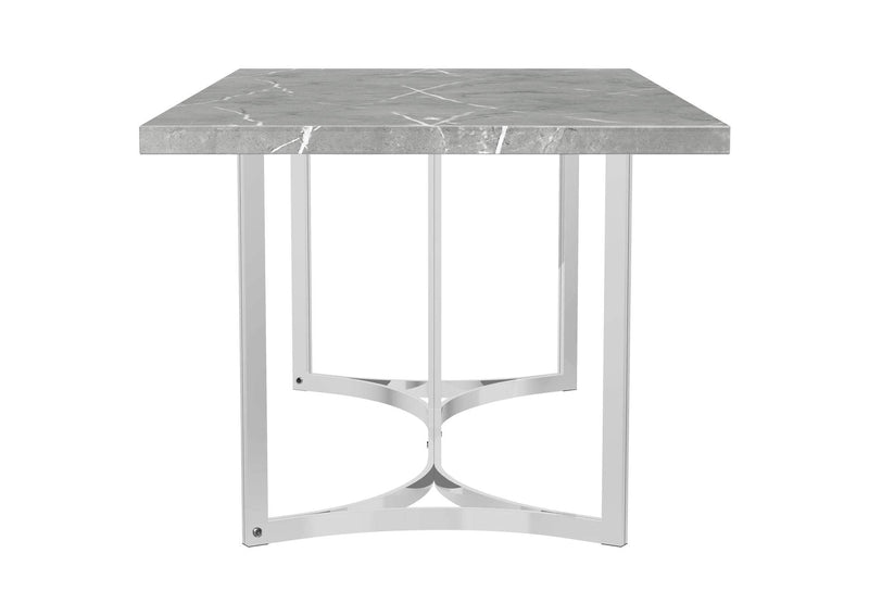 108121 Sterling 72-inch Rectangular Dining Table Grey Faux Marble